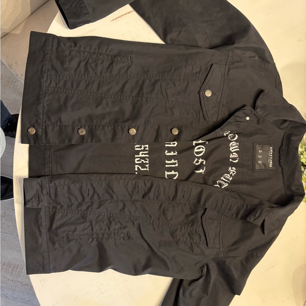 Denim & Flower Black Jacket - XL